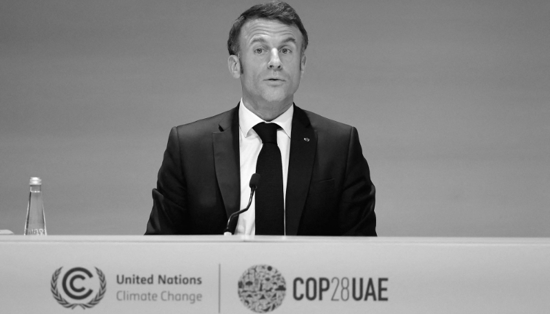 French President Emmanuel Macron on 2 December 2023 at COP28 in Dubai.