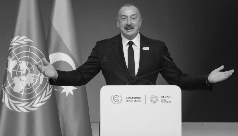 Azerbaijani President Ilham Aliyev at COP29 in Baku on 12 November 2024.