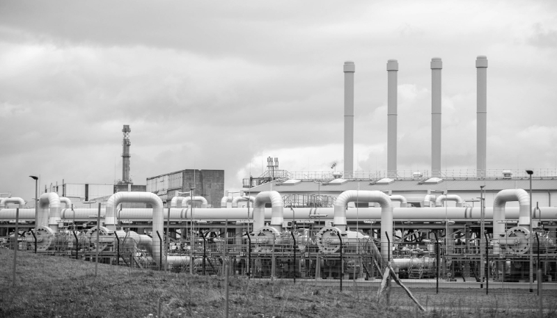 View of the Nord Stream 2 GER landing station in Lubmin, Germany.
