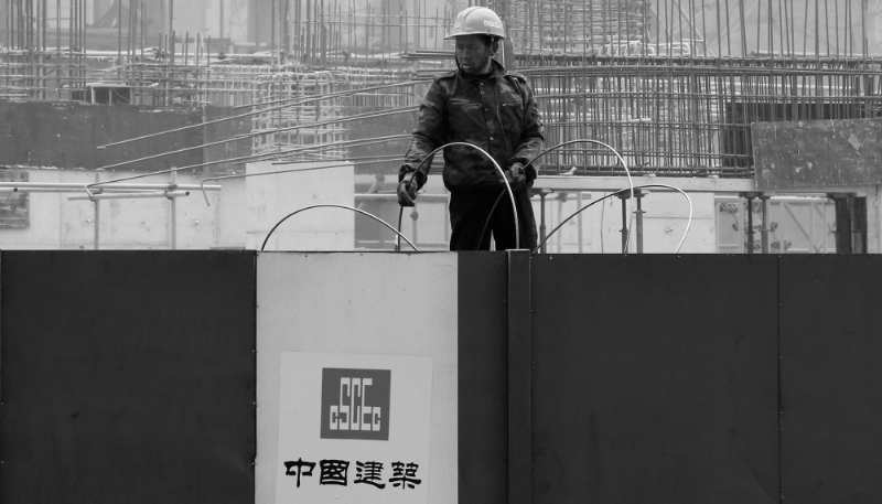 A construction site belonging to China State Construction Engineering Corp (CSCEC), one of the world's largest construction companies.