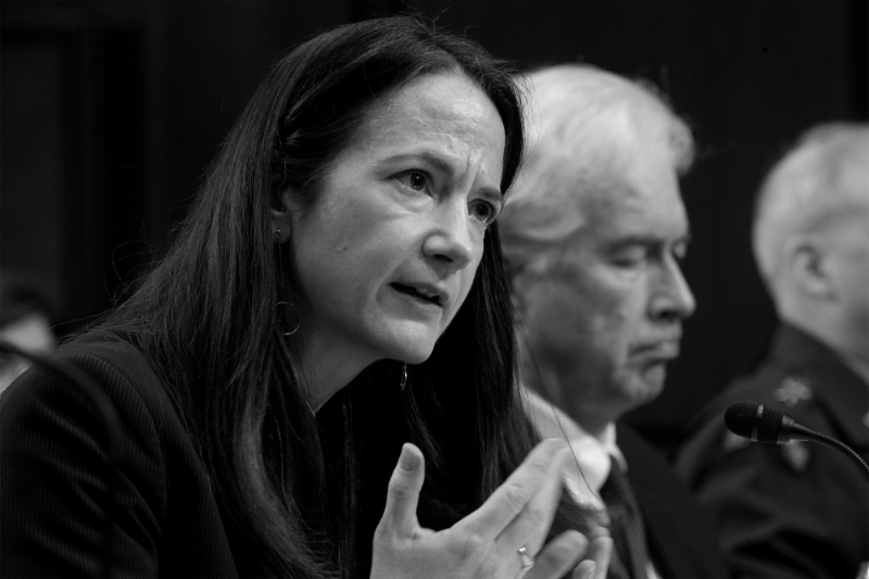 Director of National Intelligence (DNI) Avril Haines (left) and CIA Director William Burns (right) in Washington, DC, on 10 March 2022.